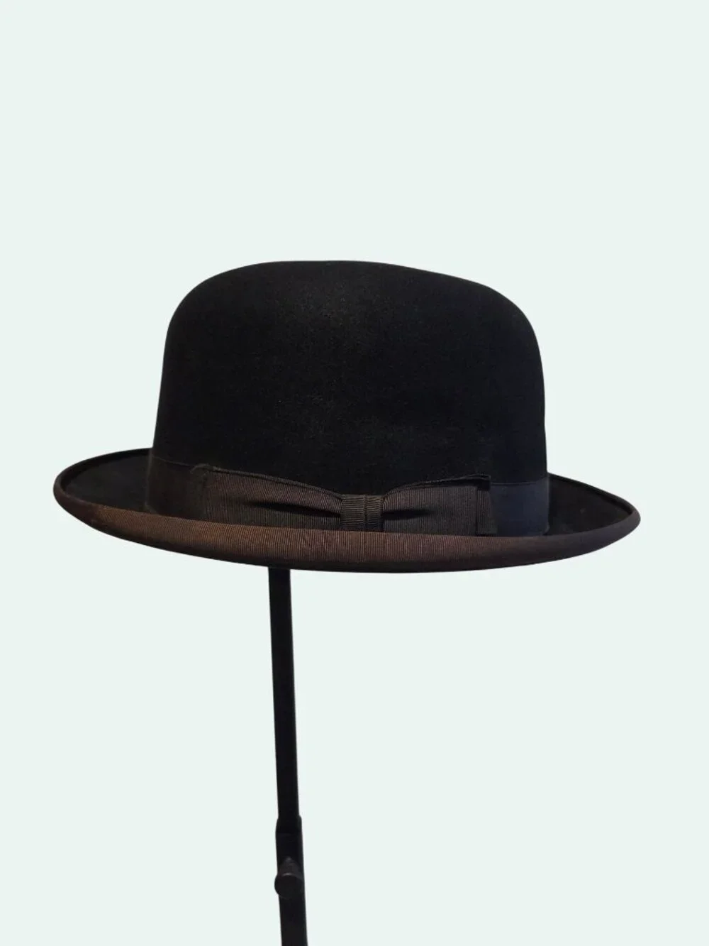 Vntg Dobbs Fifth Ave Bowler Derby Hat Black Wool Felt Abraham & Straus Classic